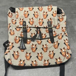 Mossimo Fox Print Backpack with Tassels